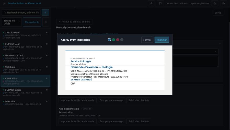 Dossier Patient — module clinique